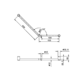 Mecca Care 32mm Ambulant 45 Degree Bent Tube Nero Grab Rail 450X650mm - Brushed Nickel